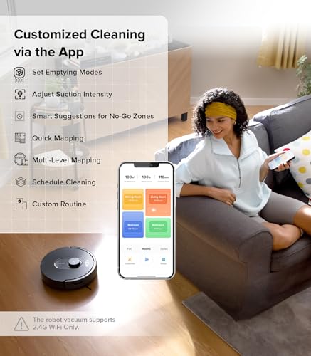 Robot Vacuum with Self-Empty Dock, 5500 Pa Suction, LiDAR Navigation S624100