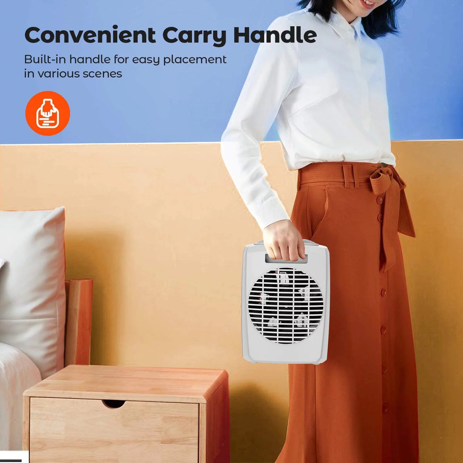 Ceramic Space Heater with Thermostat for Home and Office C1249