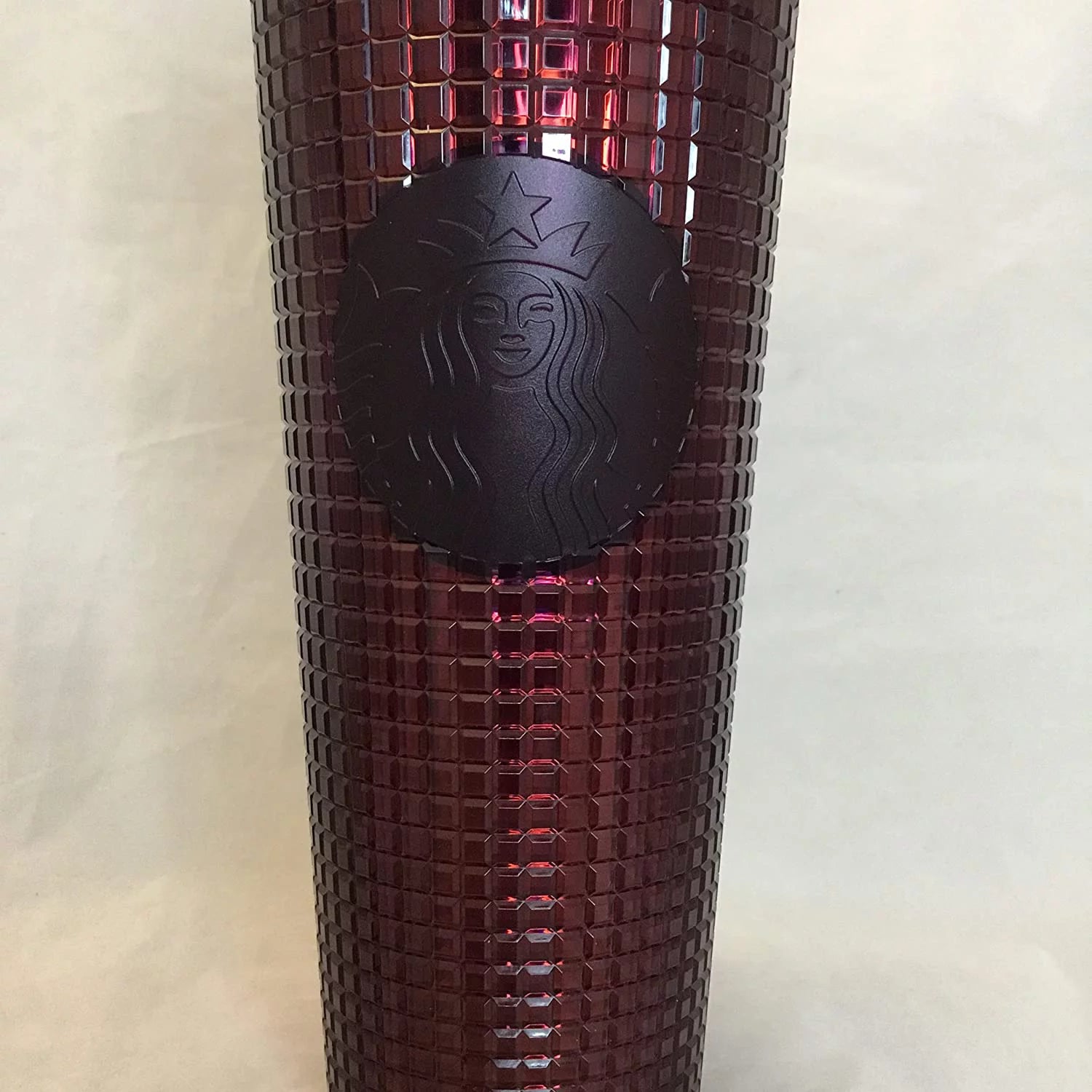Berry Plum Grid Disco Cold Cup Tumbler U32089