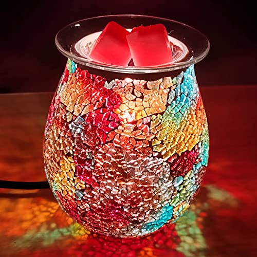 Wax Melt Warmer,Electric wax warmer for Scented Wax Light Plug-in,Scented Oil Warmer Melter,Fragrance Wax Burner,Mosaic Melter Warmer- Ideal Gift for Wedding, Spa