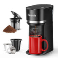 Single Serve Coffee Maker for K Cup and Ground Coffee, 6 to 12 oz Brew Sizes, Black D464070