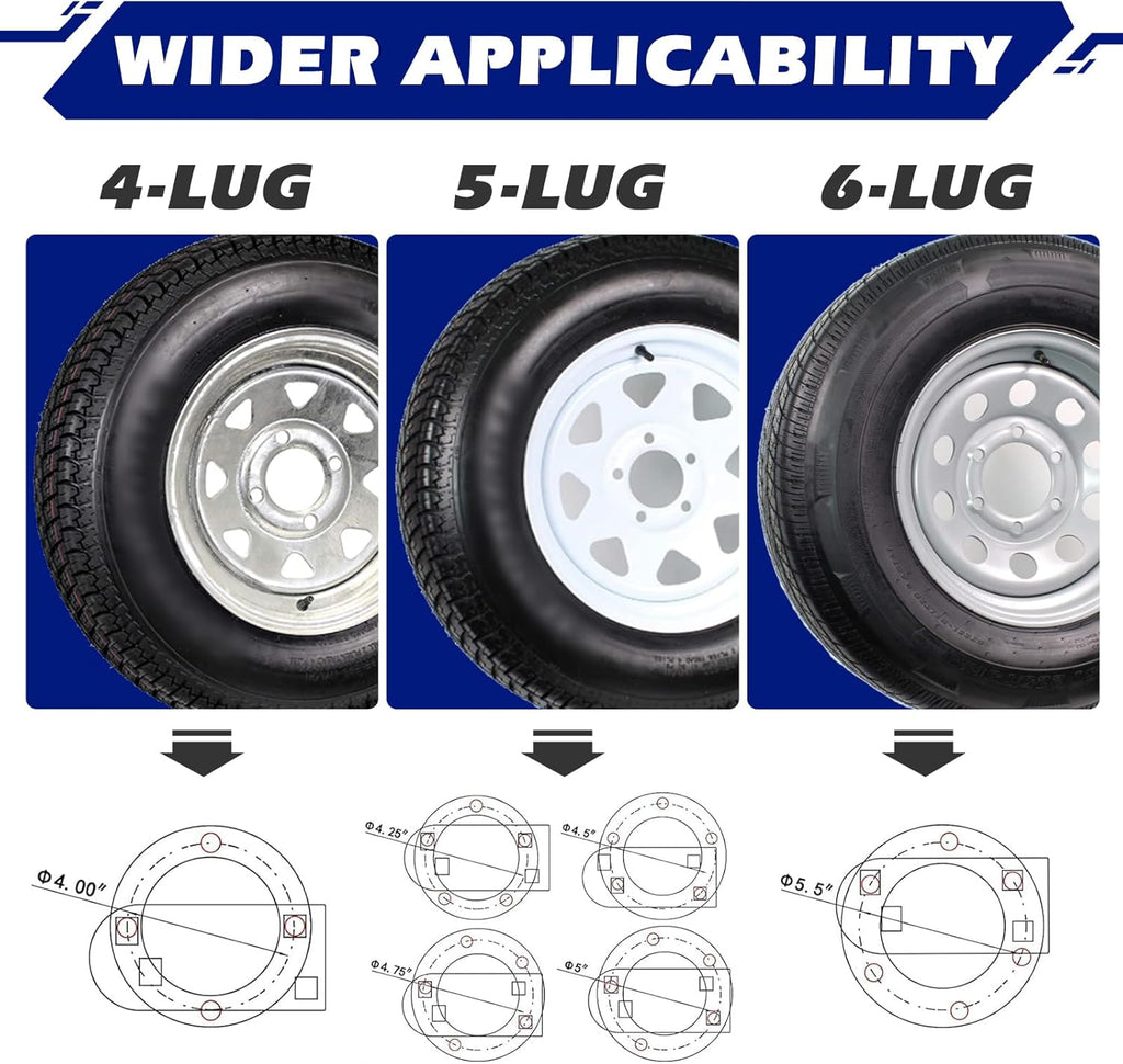 Spare Tire Carrier Mount for Trailer Wheels, Fits 4 to 6 Lugs Q777833