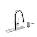 hansgrohe Focus N Black High Arc Kitchen Faucet, Kitchen Faucets with Pull Down Sprayer, Faucet for Kitchen Sink, Brushed Black Chrome 71800341
