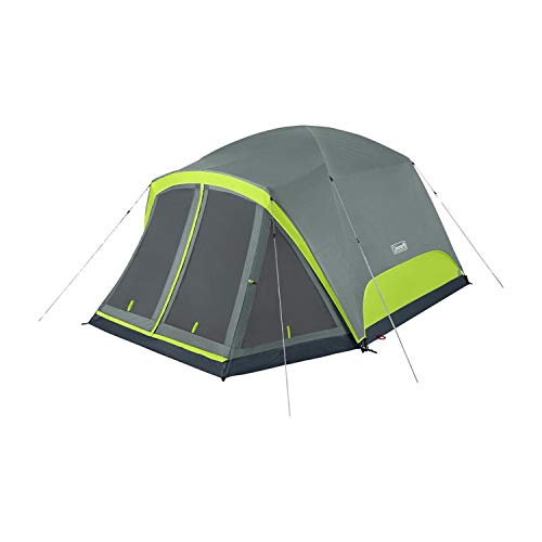 Coleman Skydome Camping Tent with Screen Room, Weatherproof 4/6/8 Person Tent with Screened-in Porch, Includes Rainfly, Carry Bag, Storage Pockets, and Sets Up in 5 Minutes