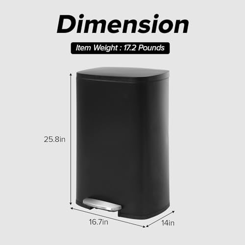 13 Gallon Stainless Steel Step Trash Can for Home Kitchen S936569