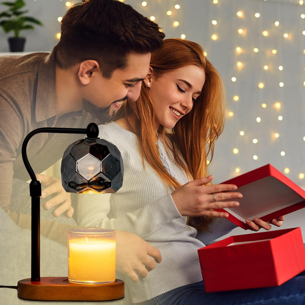Candle Warmer Lamp with Timer, Adjustable Dimmer and Height, Wooden Base V8585