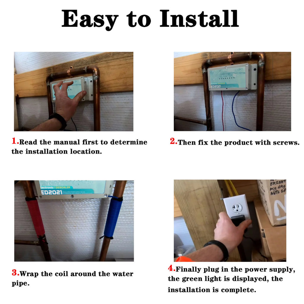 Electronic Water Descaler System for Whole House, Salt Free, Reduces Limescale D141973