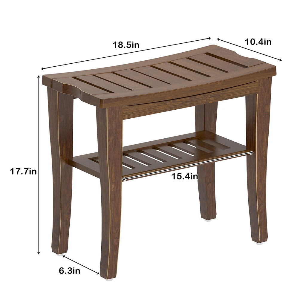 Bamboo Bathroom Bench Shower Stool Non-slip Waterproof Seat M3034