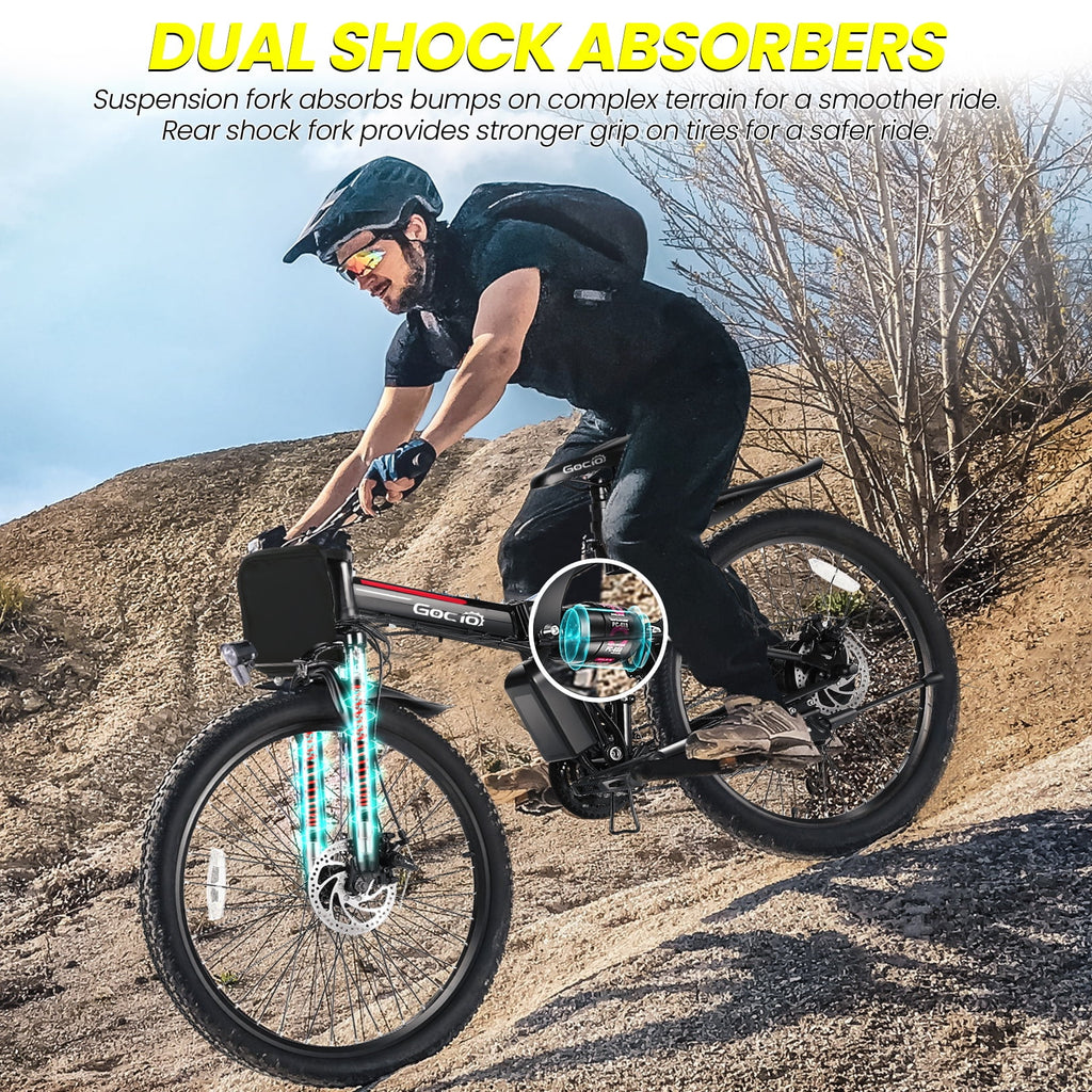 Foldable Electric Bike 500W 26" 48V Full Suspension for Adults G202633